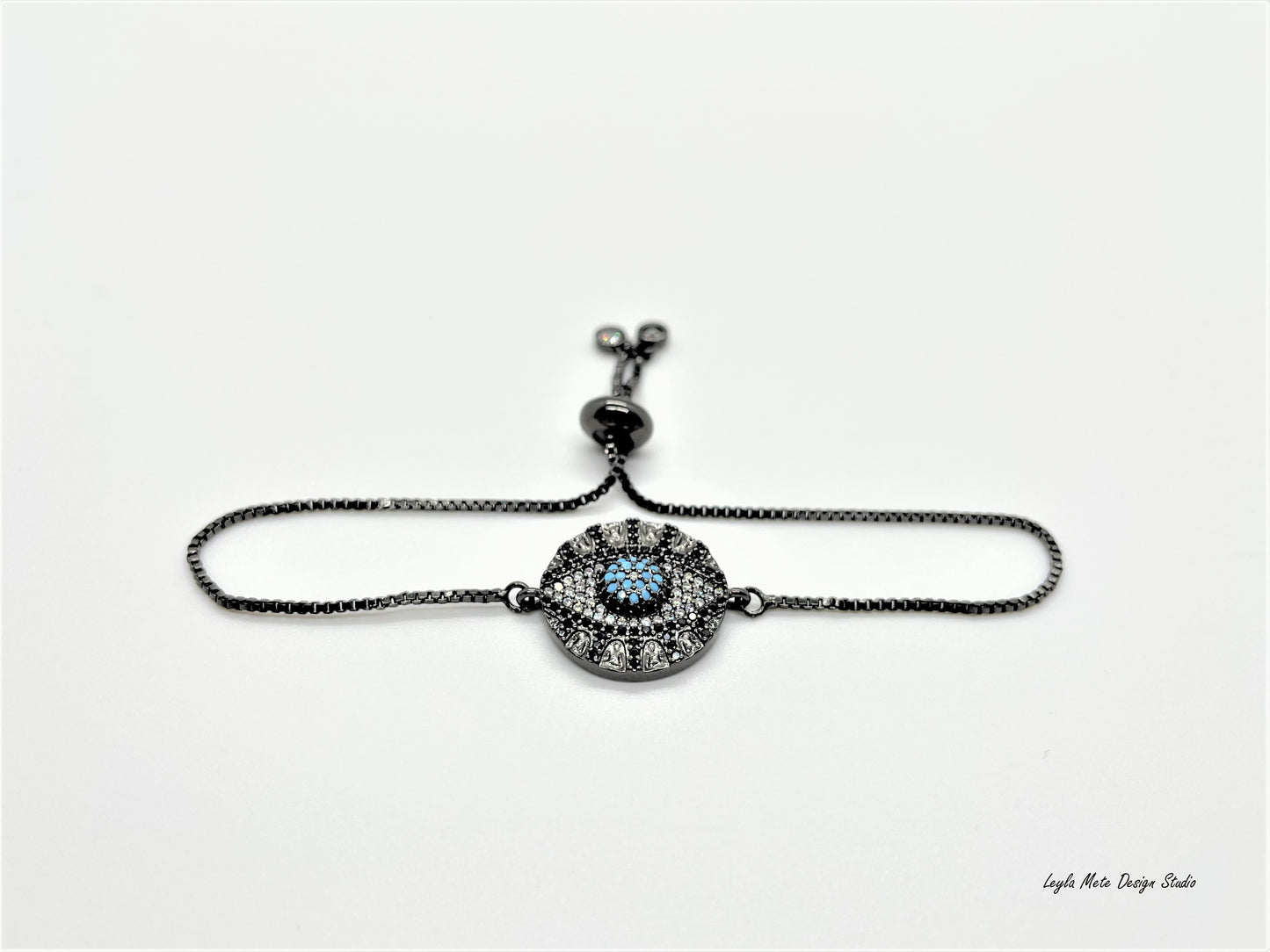 Evil Eye Round Slider Bracelet