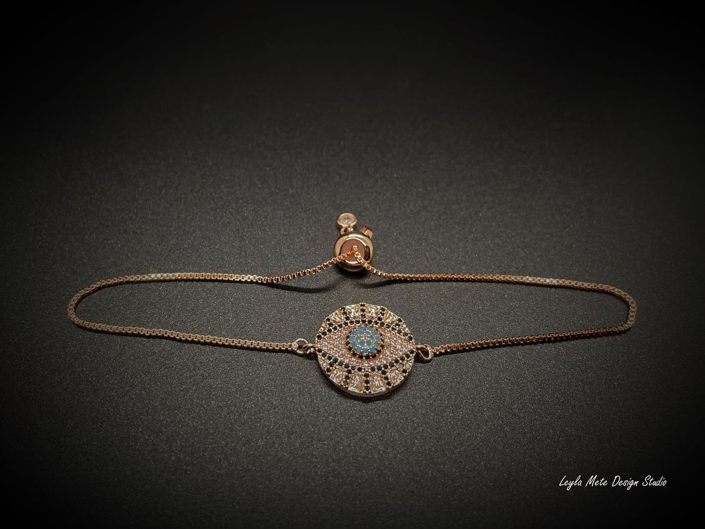 Evil Eye Round Slider Bracelet