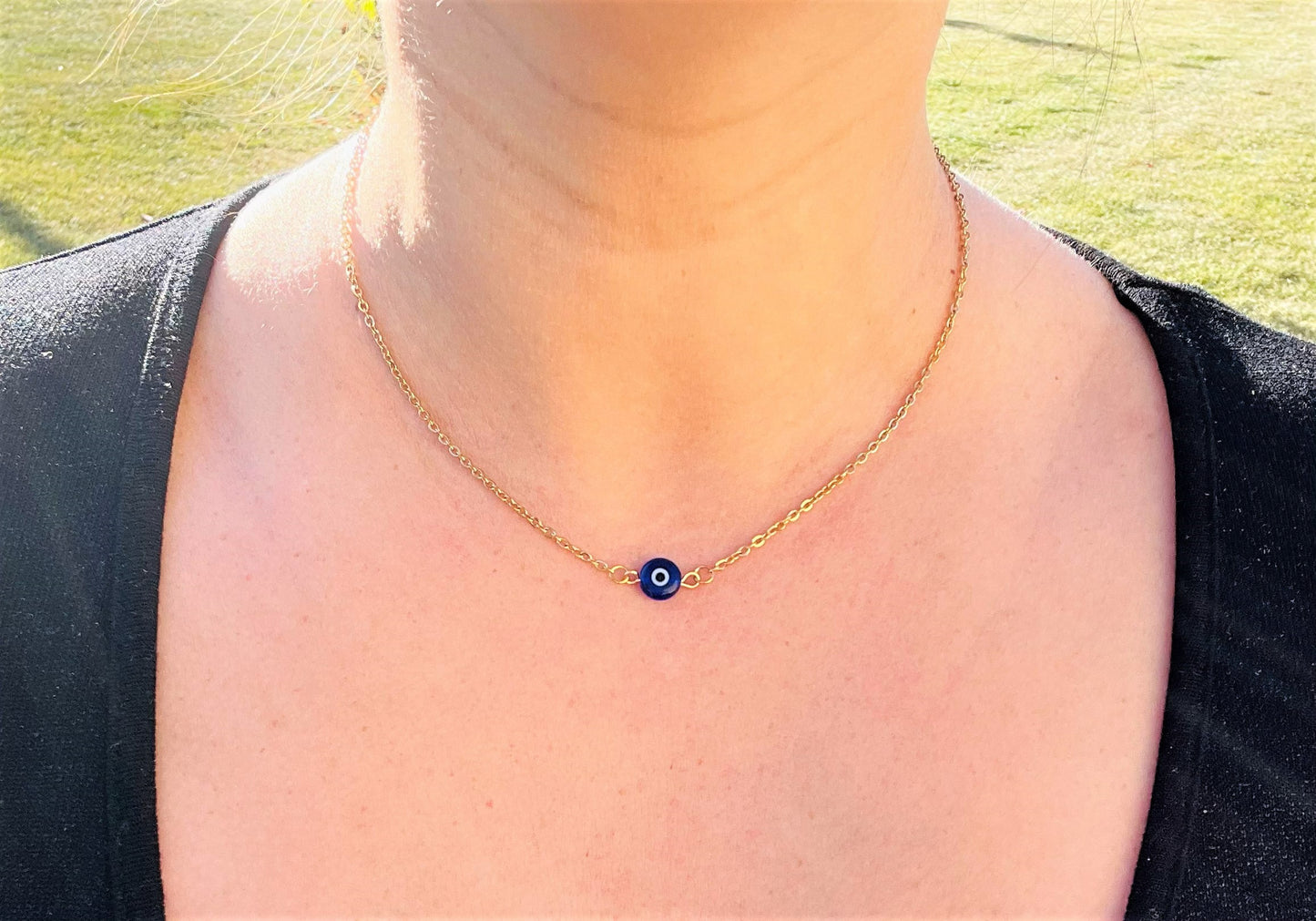 Dainty Blue Eye Necklace