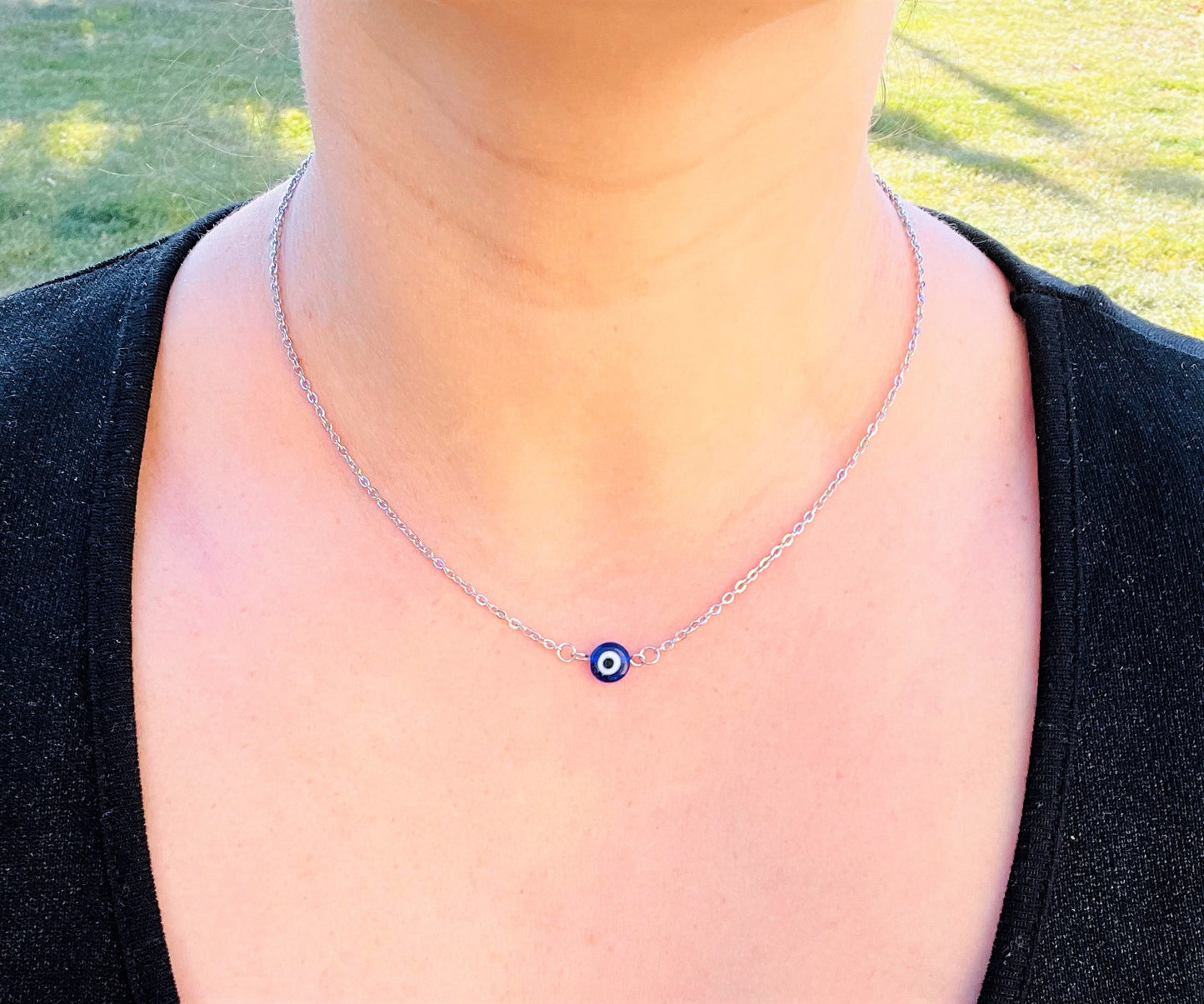 Dainty Blue Eye Necklace