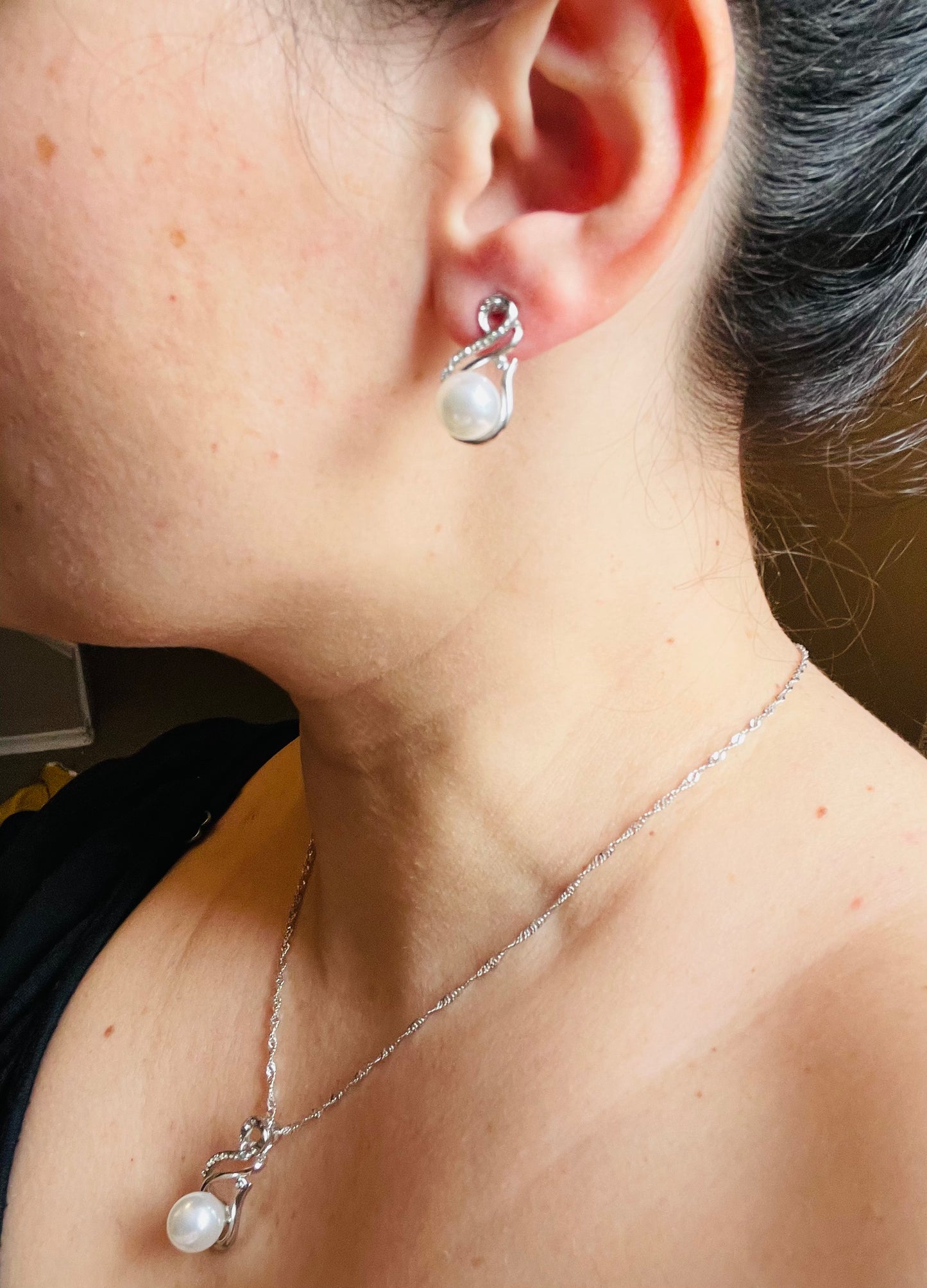 Treble Clef Pearl Jewelry Set