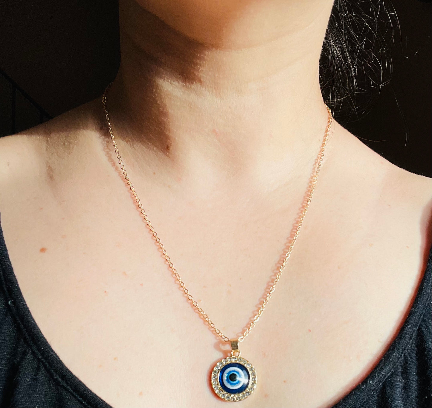 Large Evil Eye Diamond Necklace