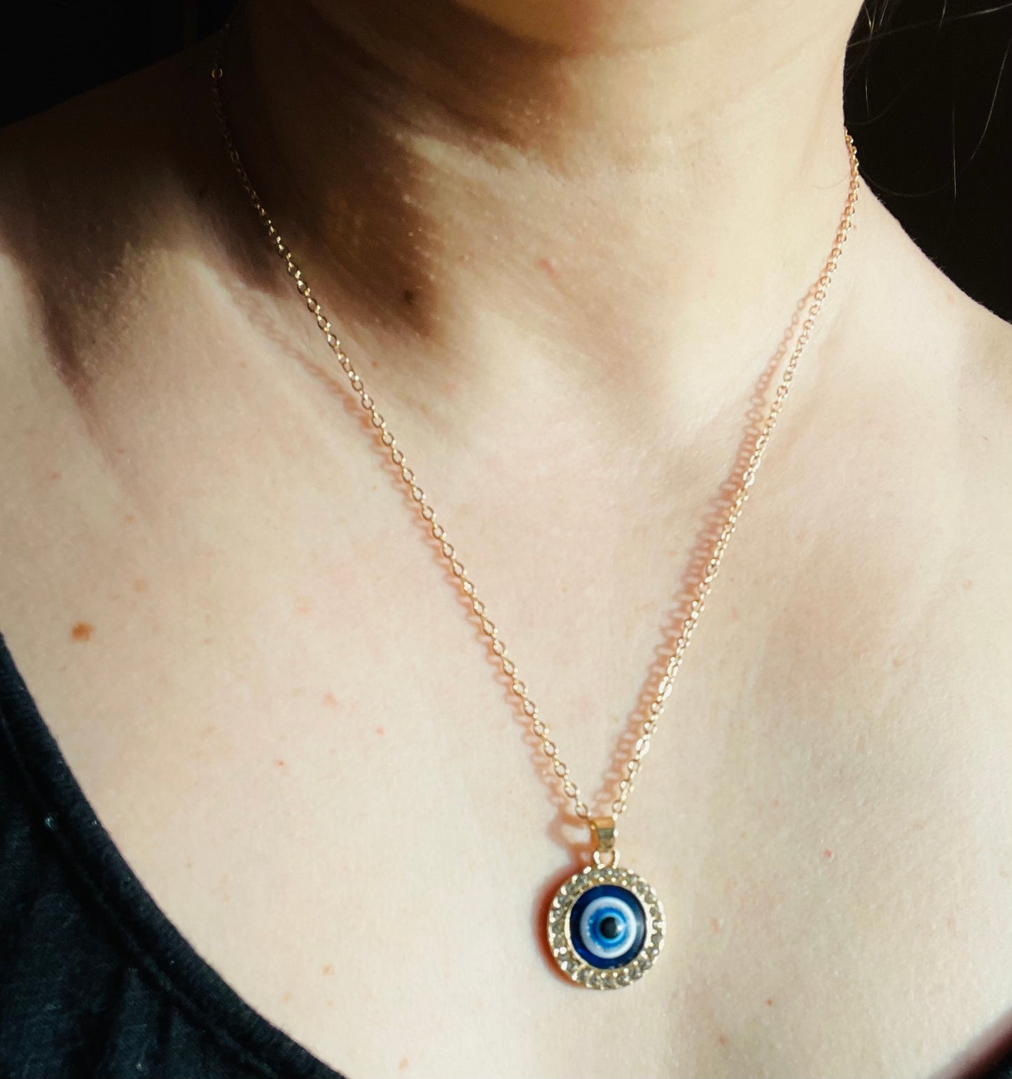 Large Evil Eye Diamond Necklace