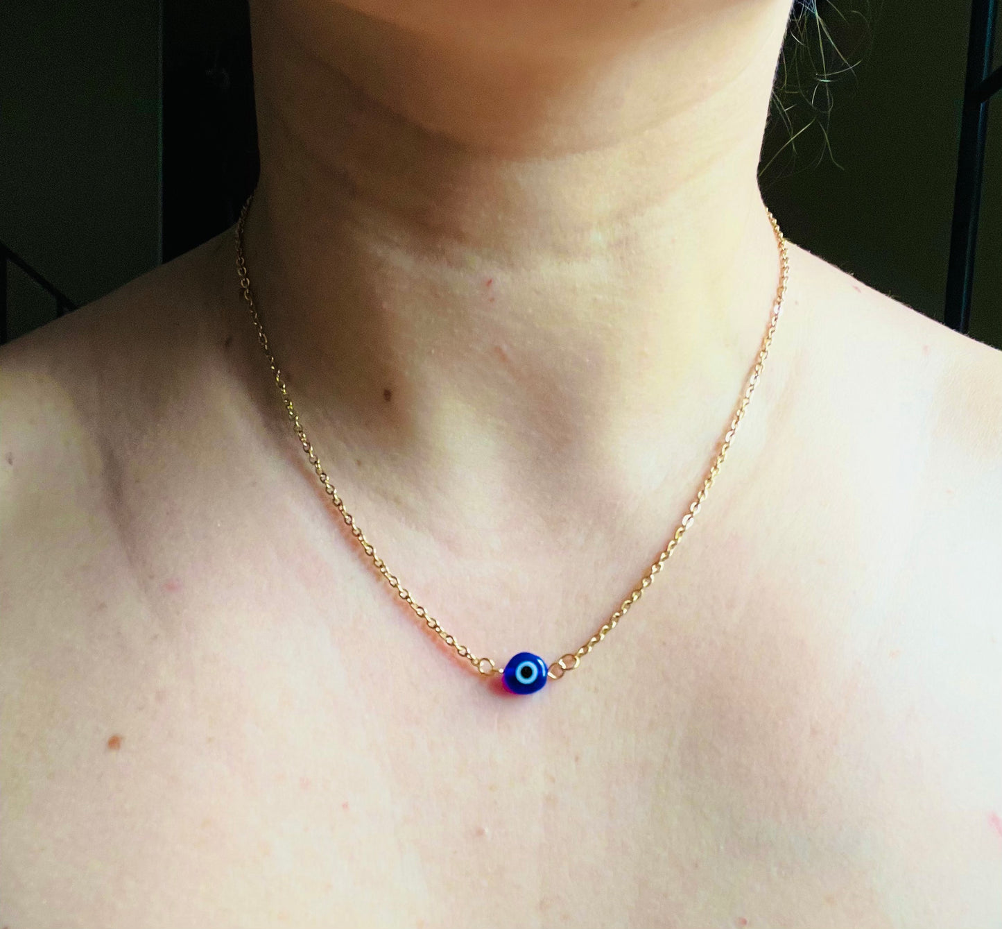 Dainty Blue Eye Necklace