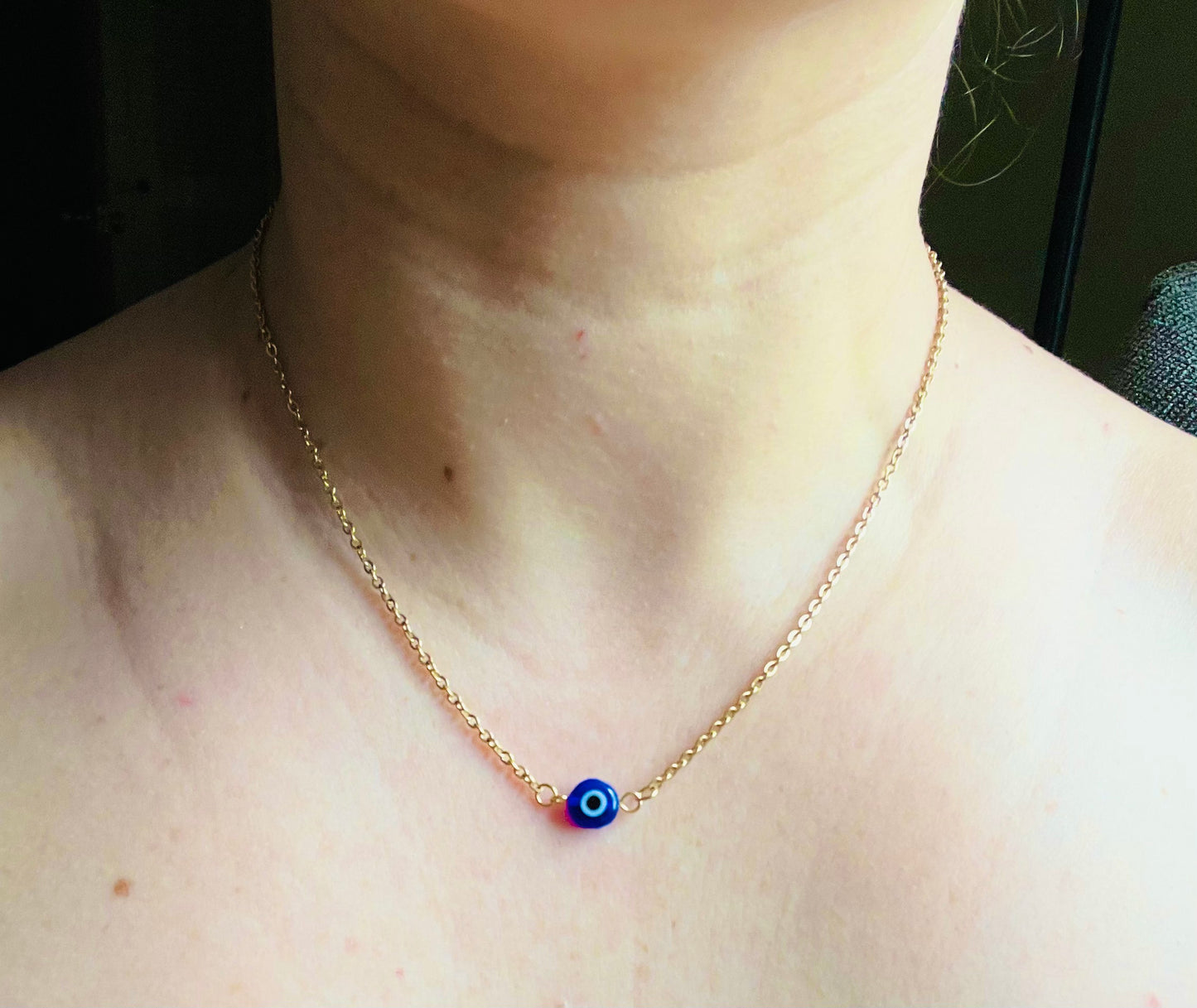 Dainty Blue Eye Necklace