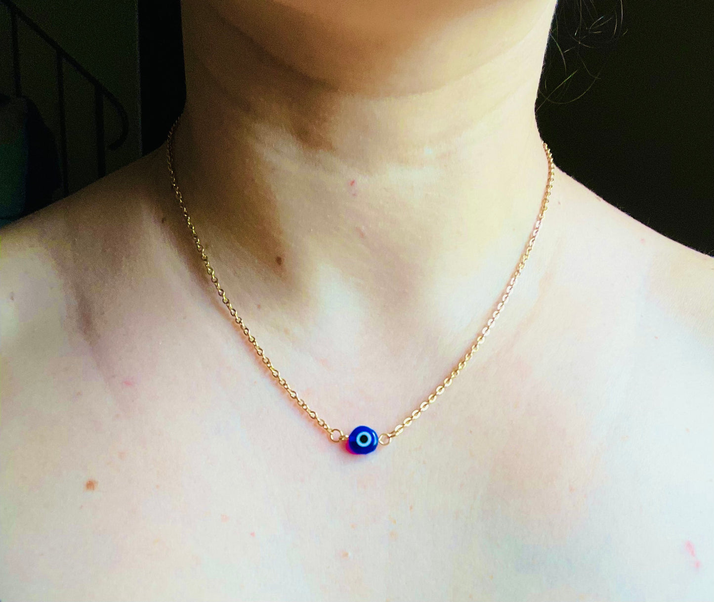 Dainty Blue Eye Necklace