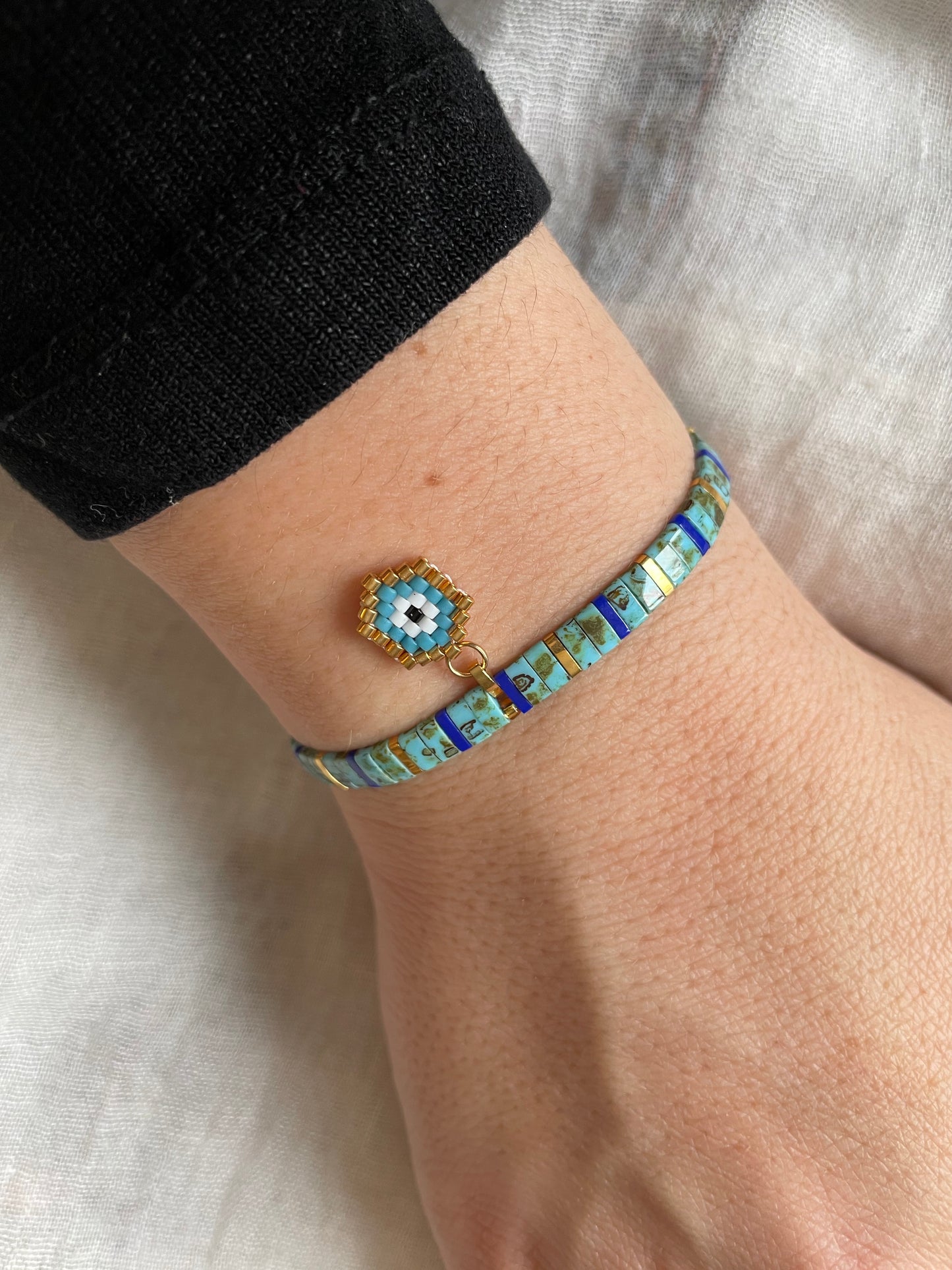 Evil Eye Tila Bracelet