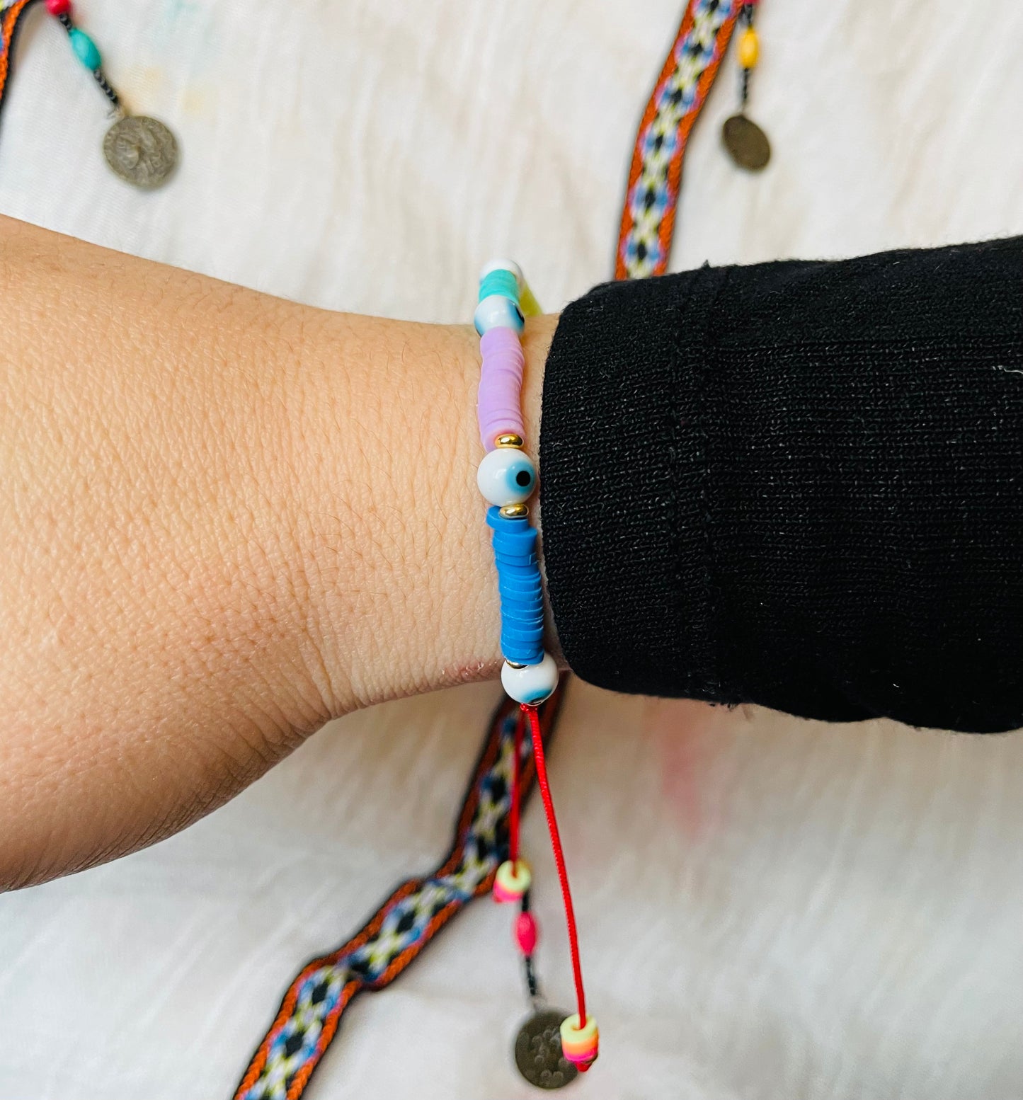 Heishi Evil Eye Bracelet