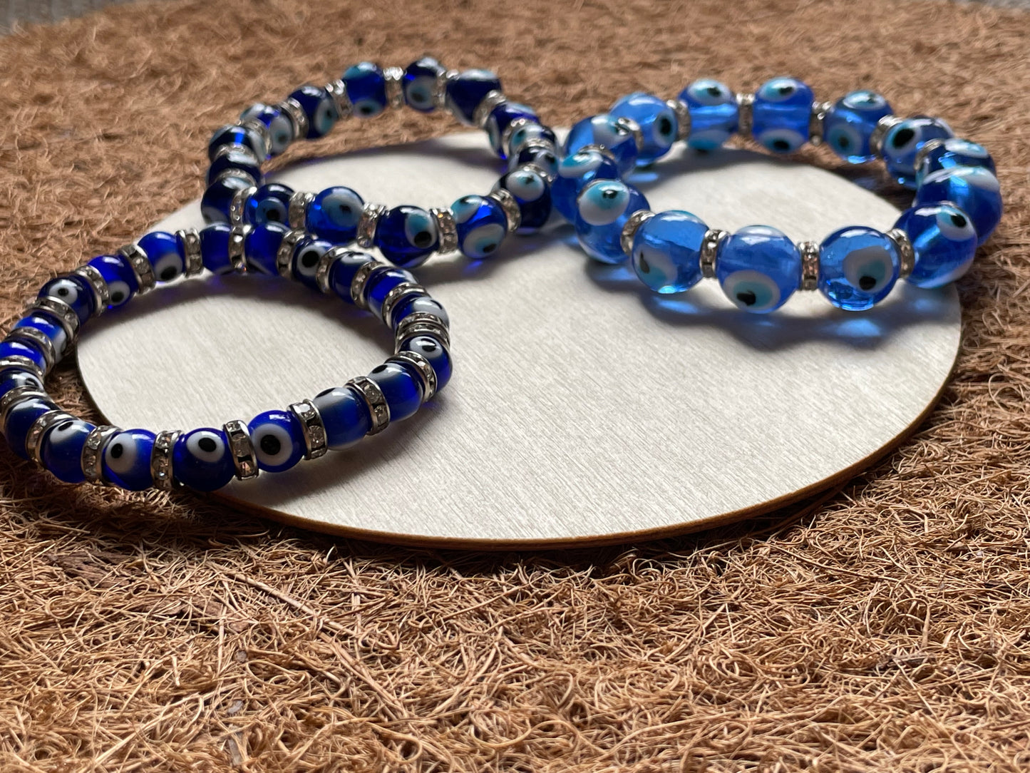 Glass Evil Eye Stretch Bracelet
