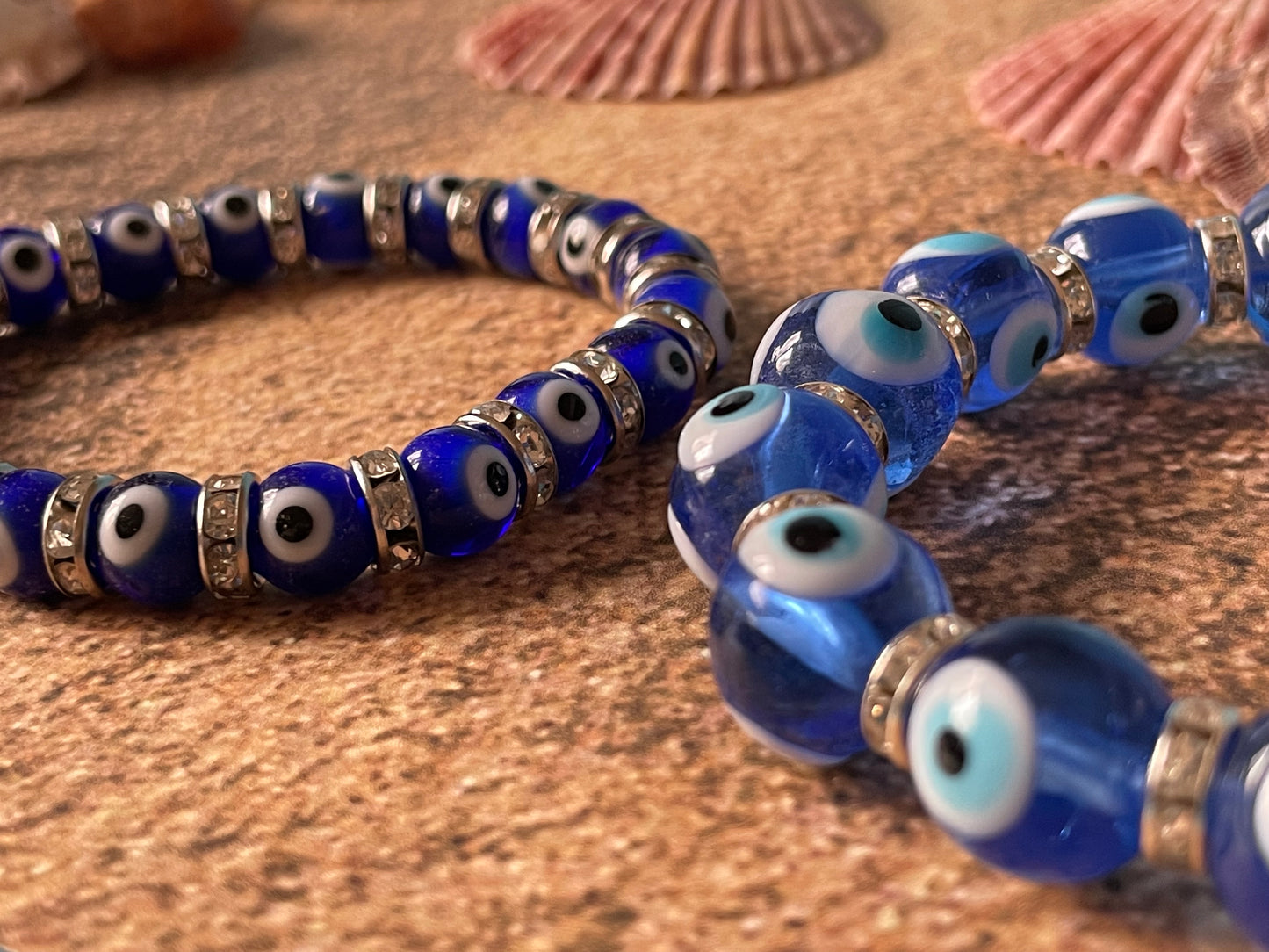 Glass Evil Eye Stretch Bracelet