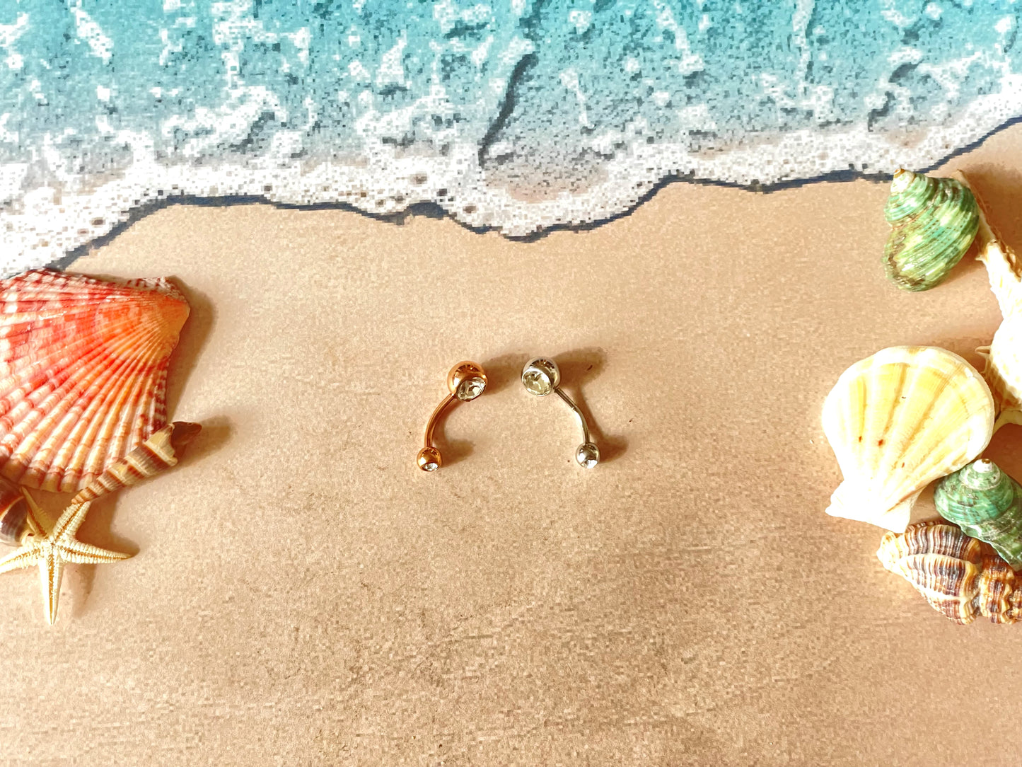 Round Diamond Belly Ring