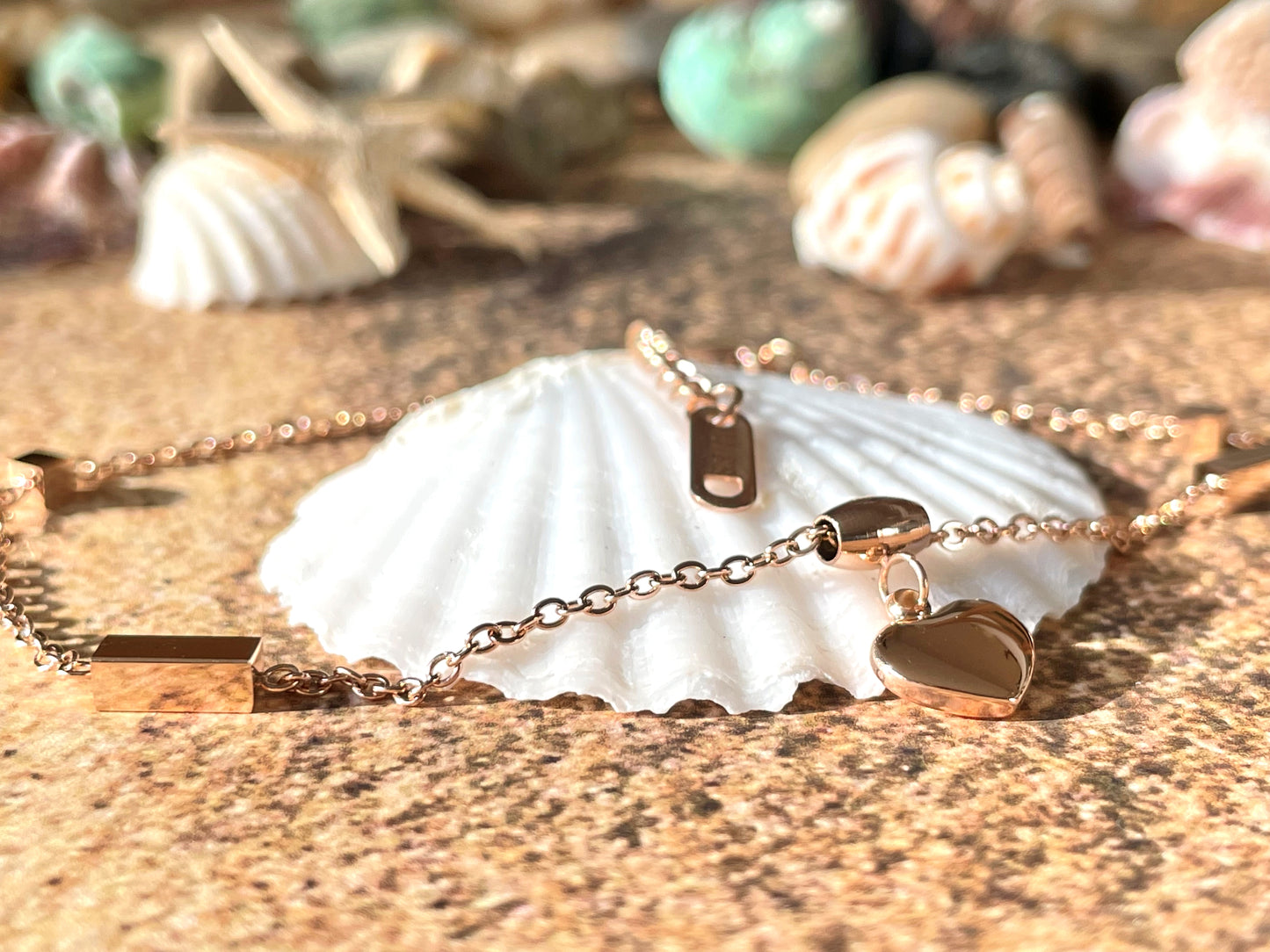 Rose Gold Heart Anklet