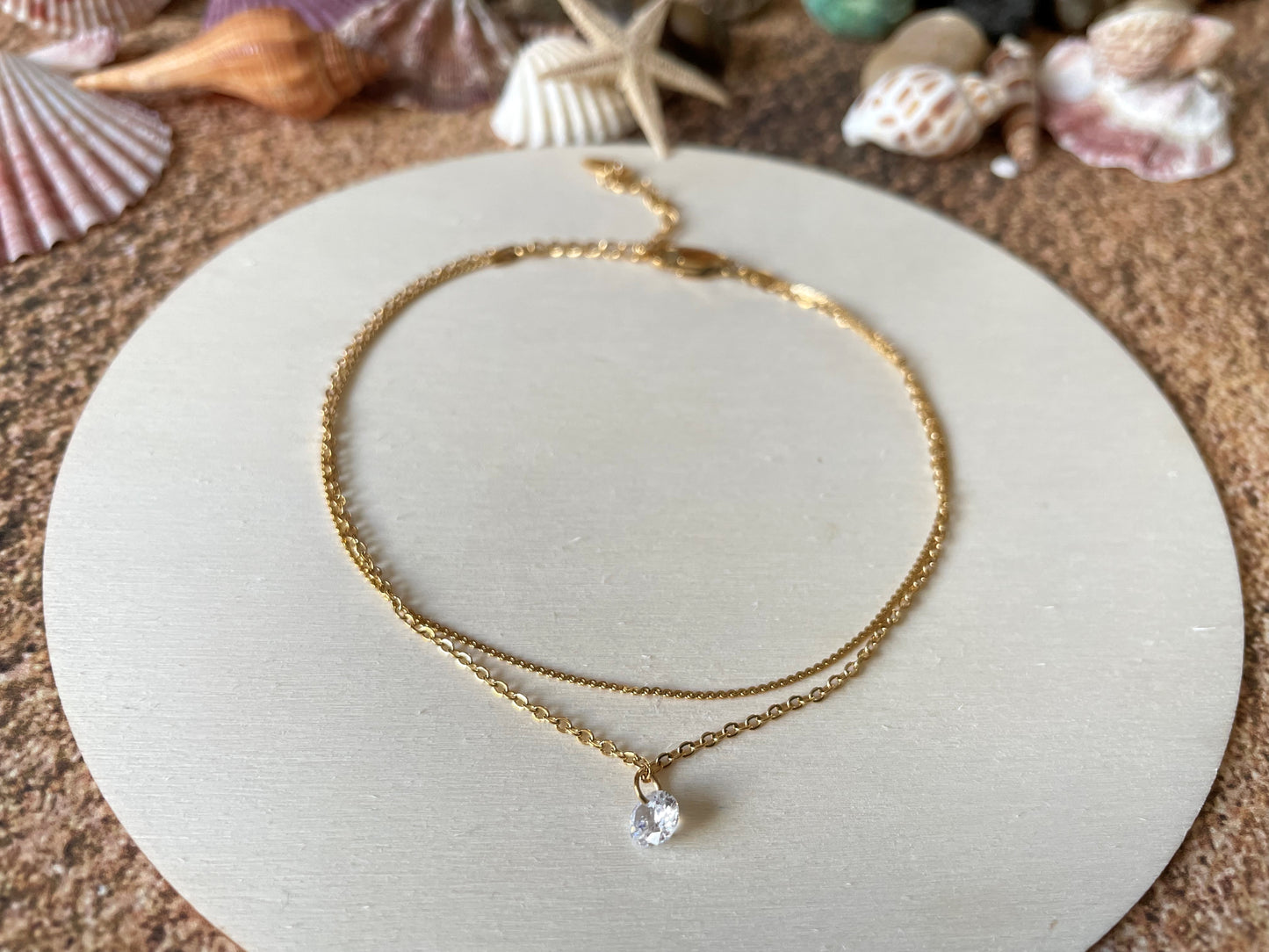 Layered Diamond Anklet