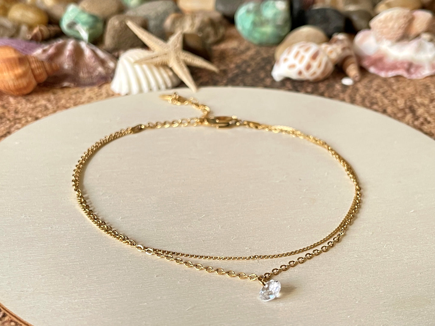Layered Diamond Anklet