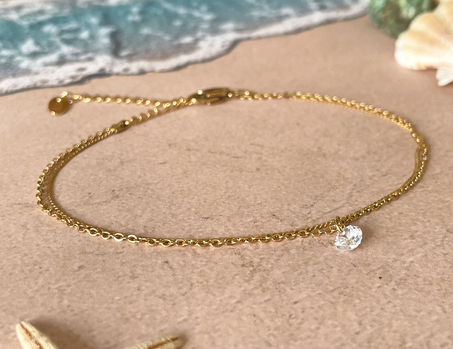 Layered Diamond Anklet