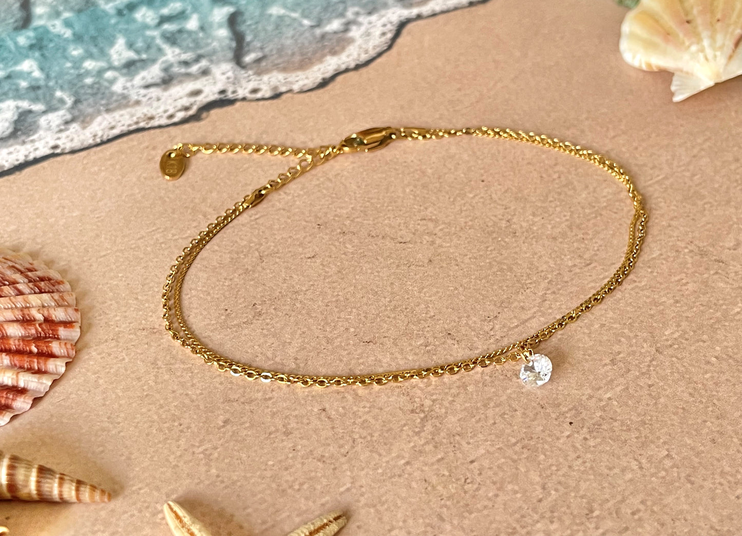 Layered Diamond Anklet