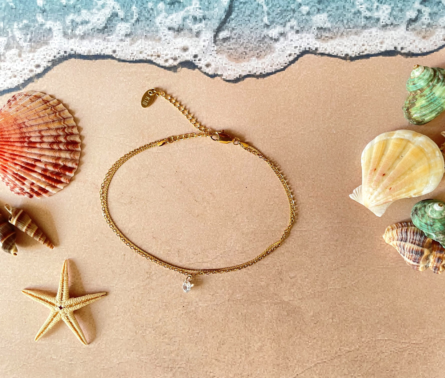 Layered Diamond Anklet