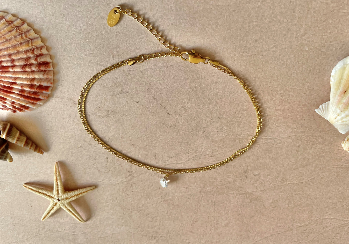 Layered Diamond Anklet