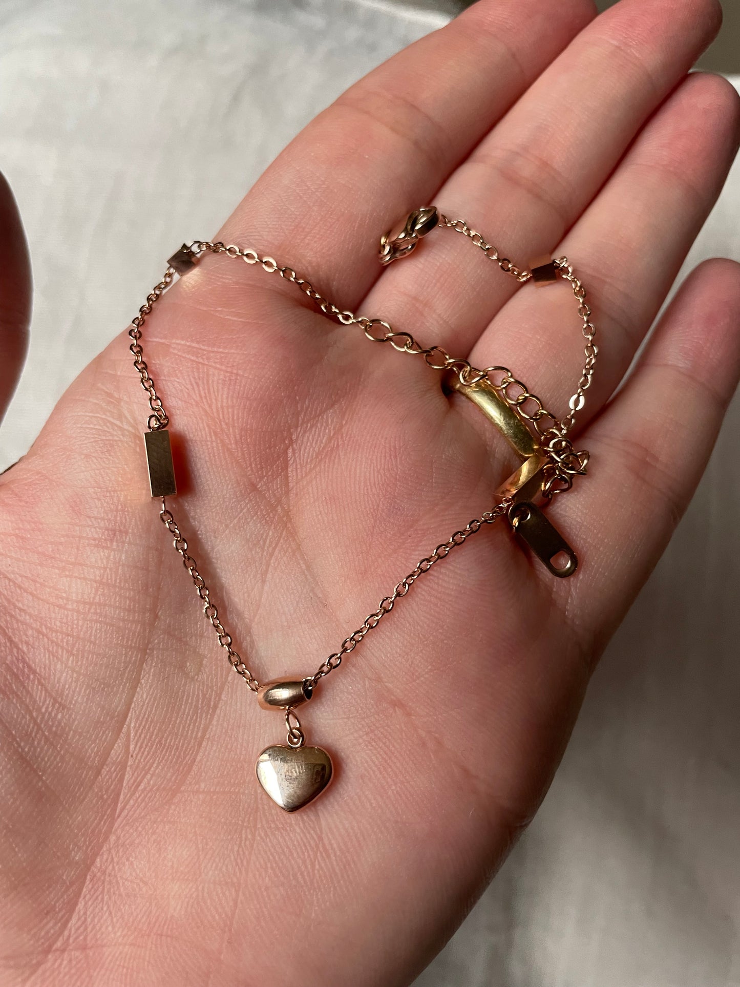 Rose Gold Heart Anklet