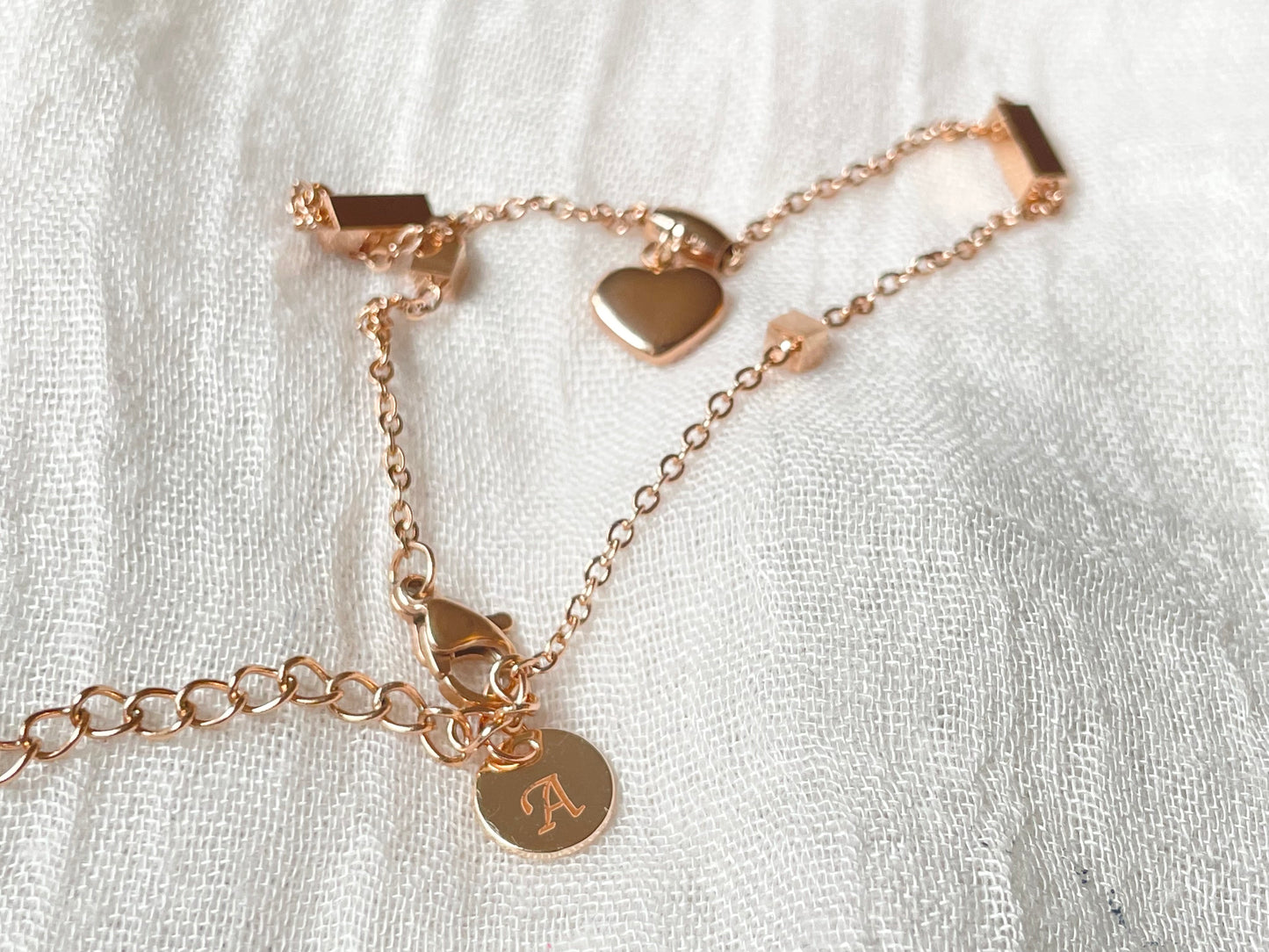 Rose Gold Heart Anklet