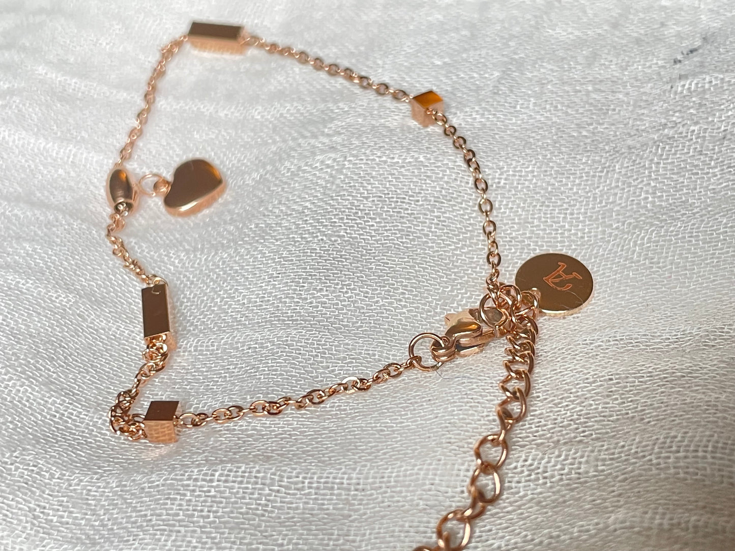 Rose Gold Heart Anklet