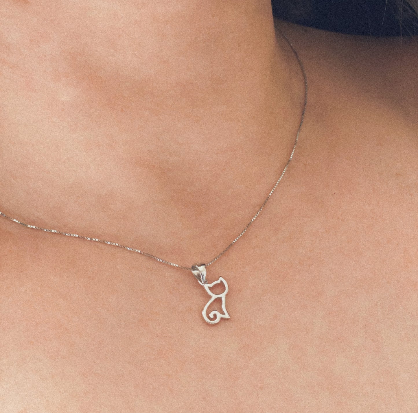 Silver Cat Necklace