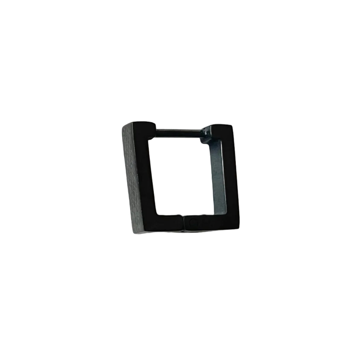 Black square hoops on a white background