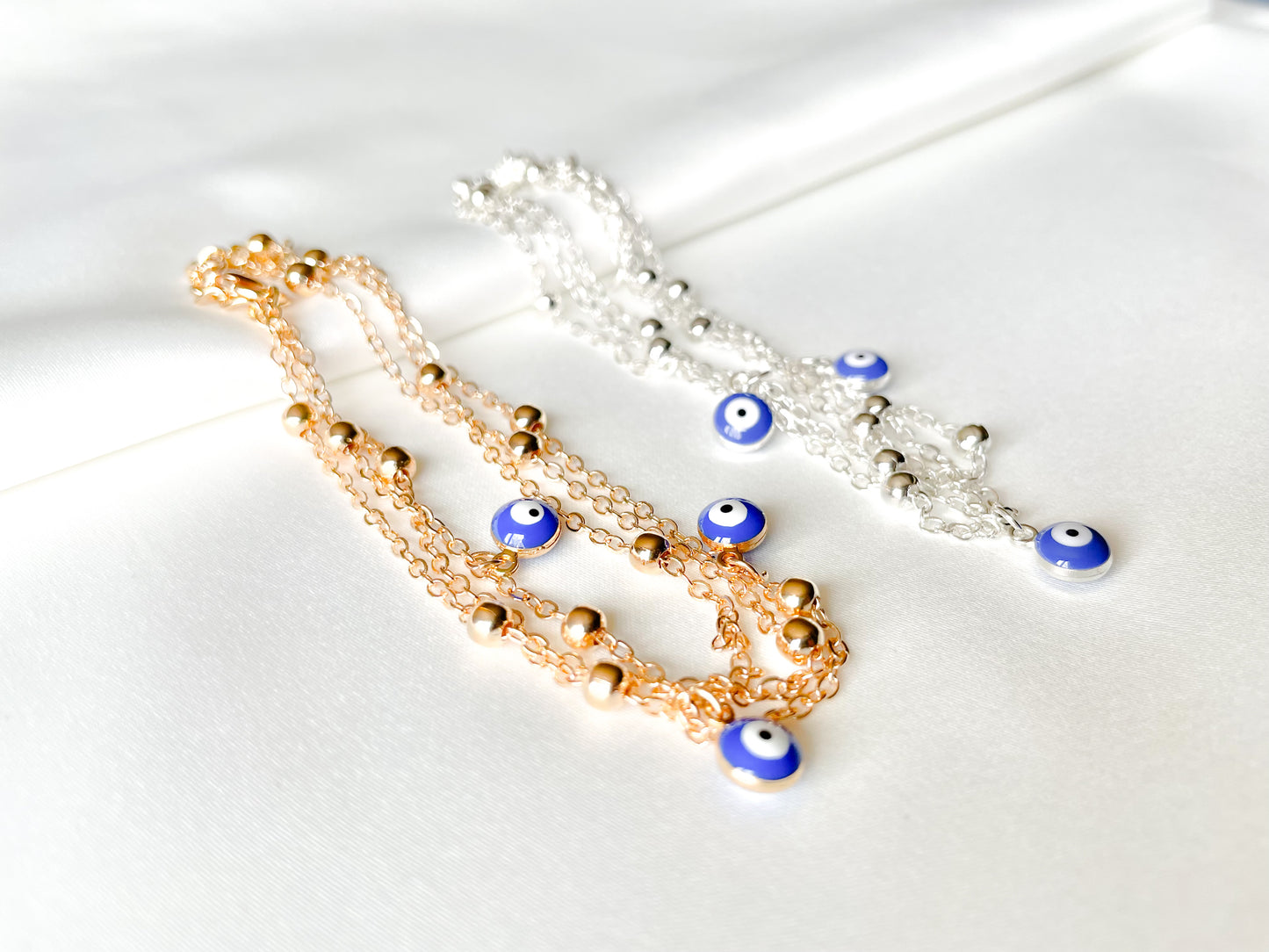 Layered Satellite Eye Anklet