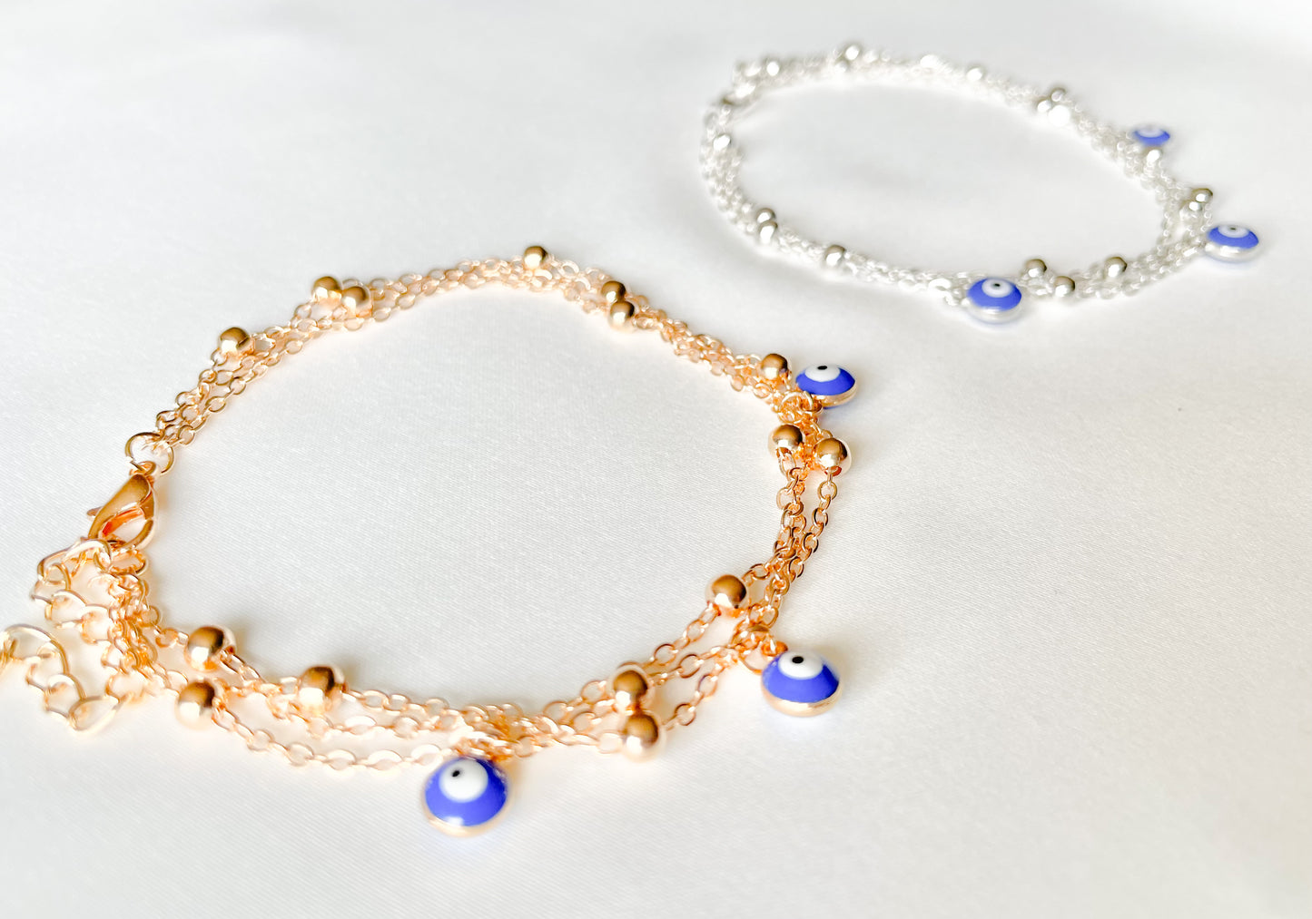 Layered Satellite Eye Anklet