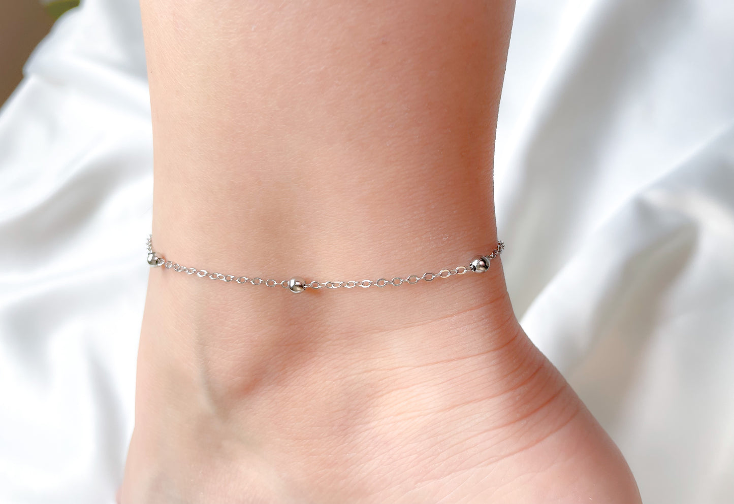 Silver Satellite Anklet