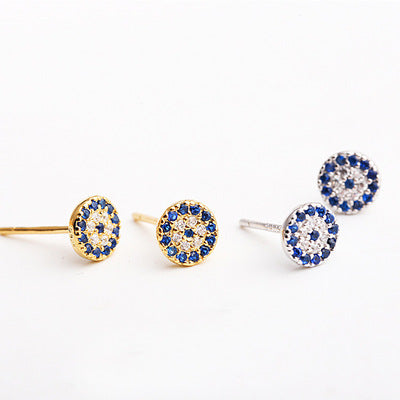 Diamond Evil Eye Studs