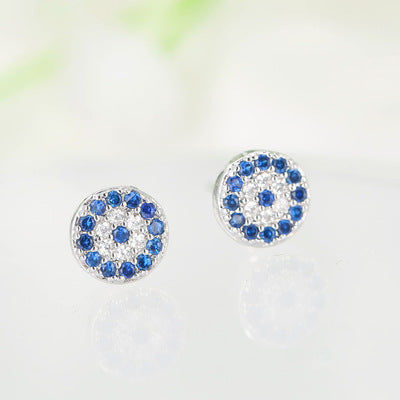 Diamond Evil Eye Studs