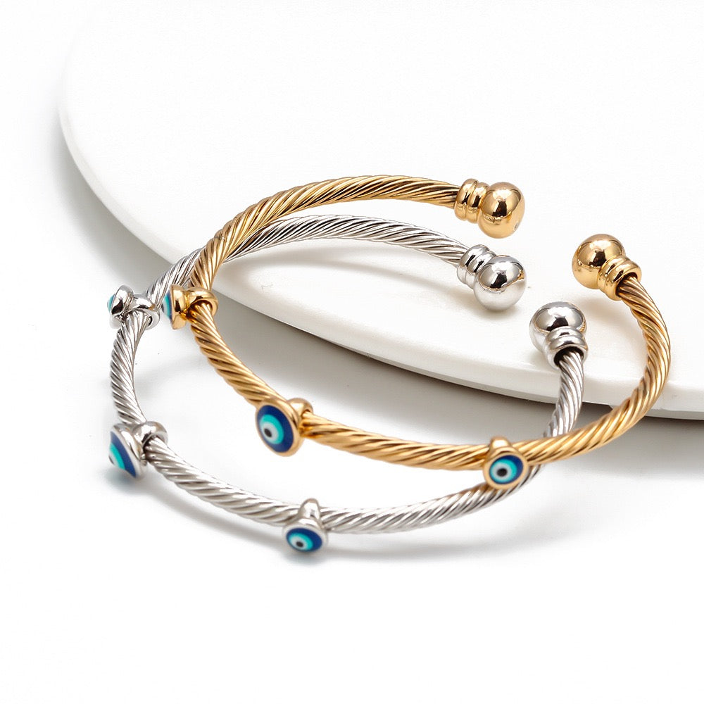 Twisted Evil Eye Cuff