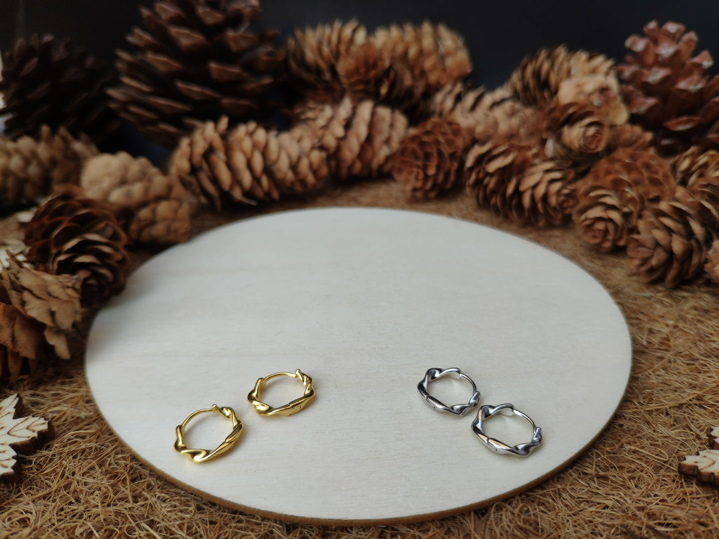 Twisted Huggie Earrings