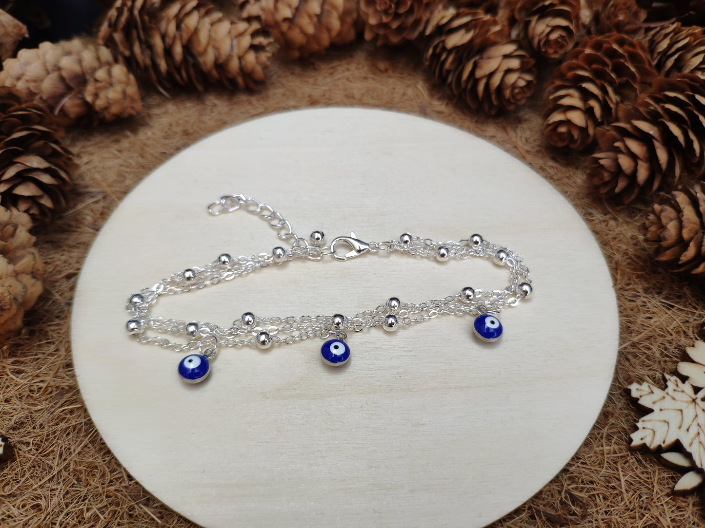 Layered Satellite Eye Anklet