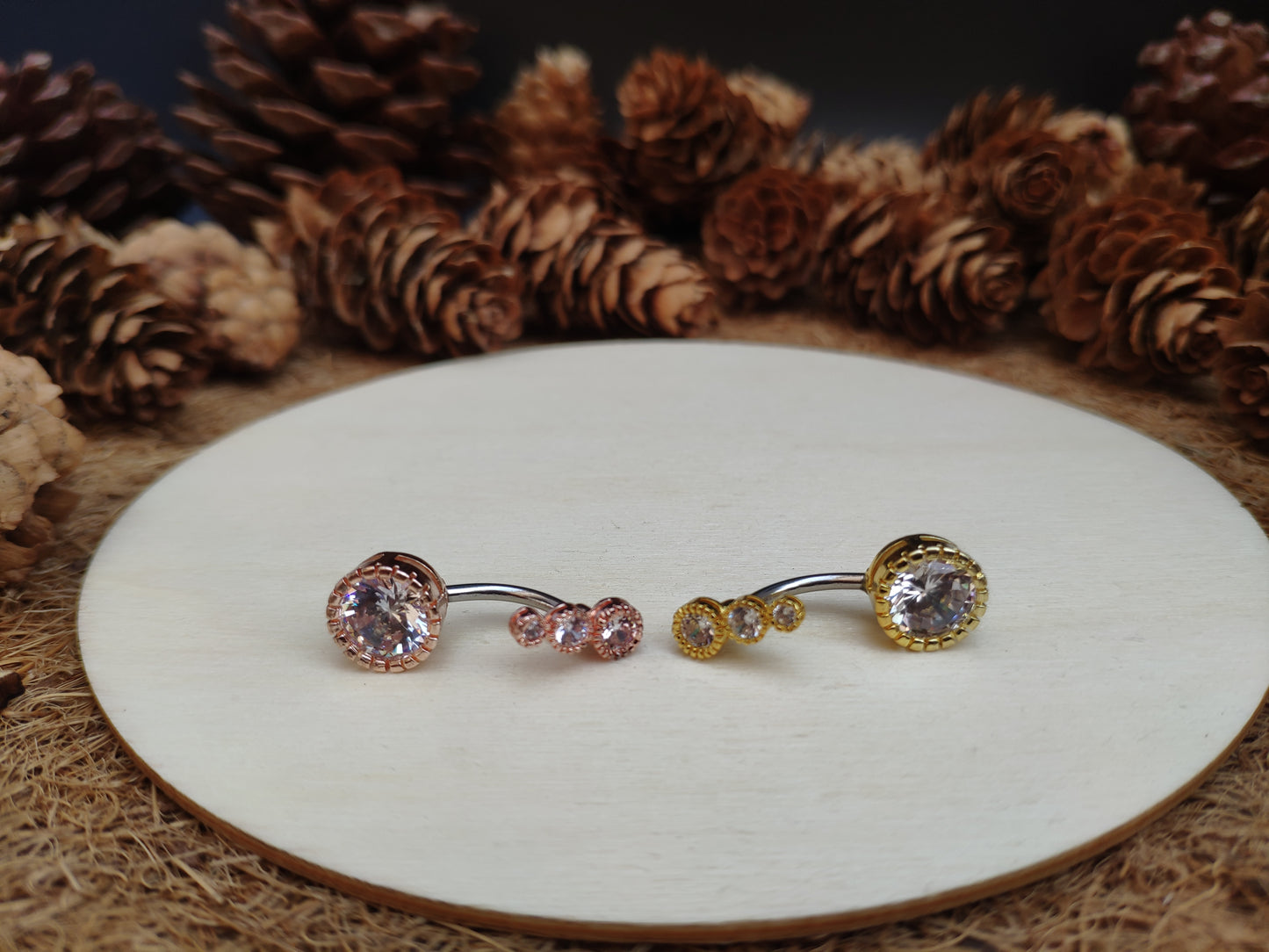 Diamond Trio Belly Ring