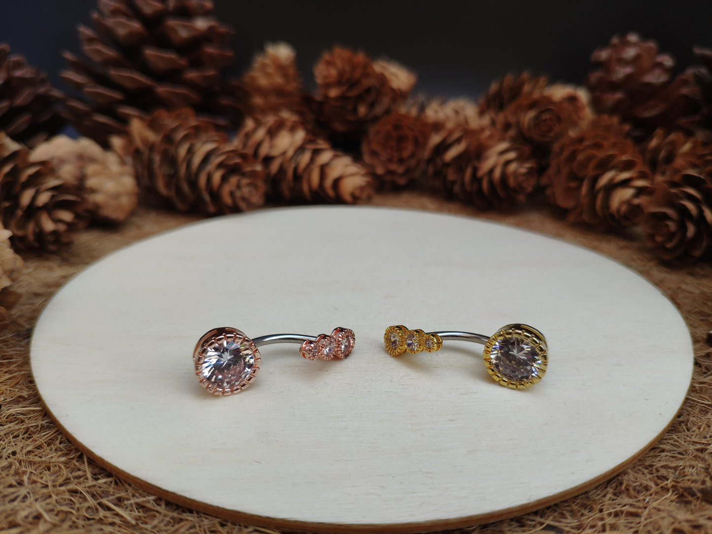 Diamond Trio Belly Ring