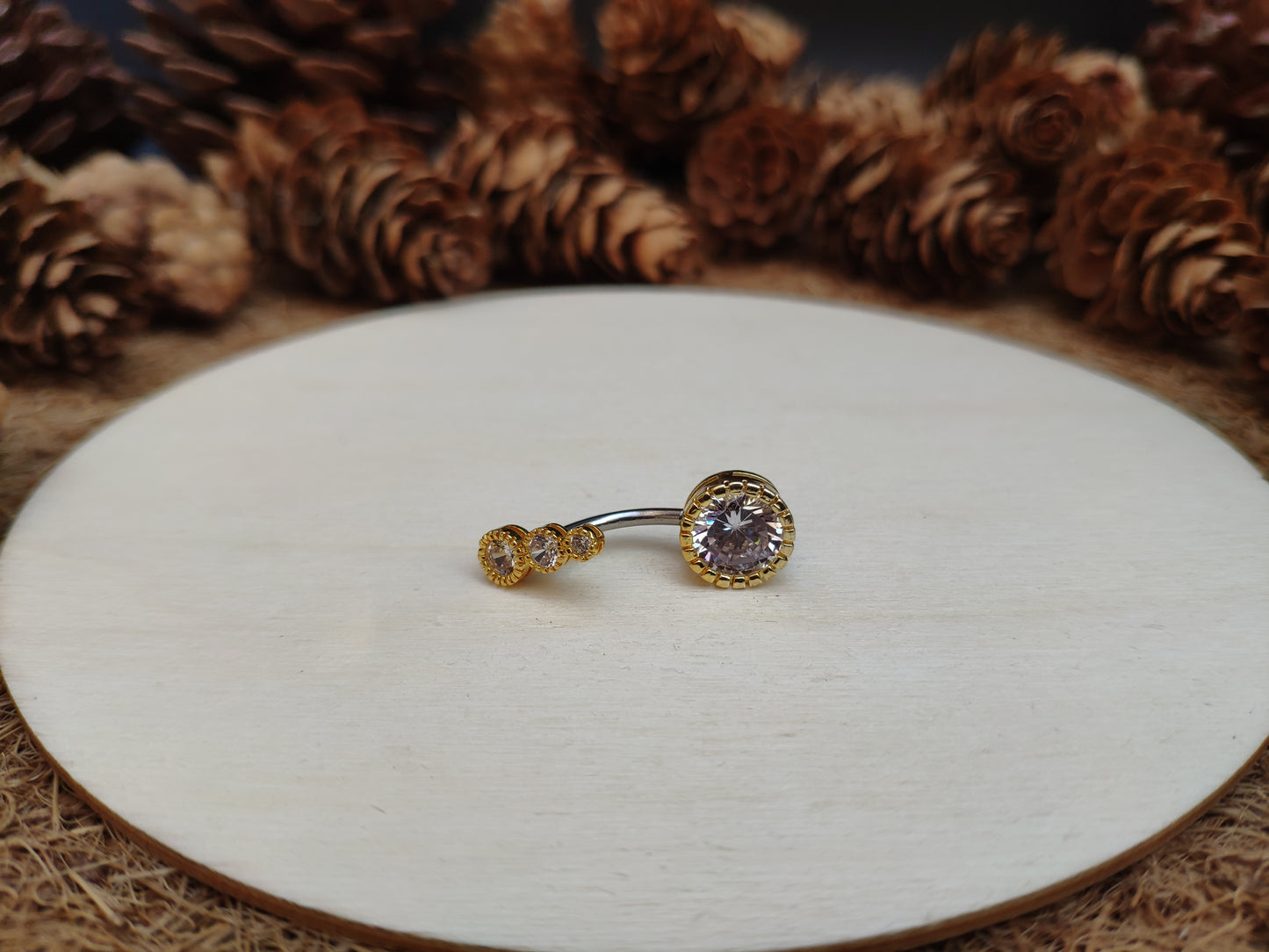 Diamond Trio Belly Ring