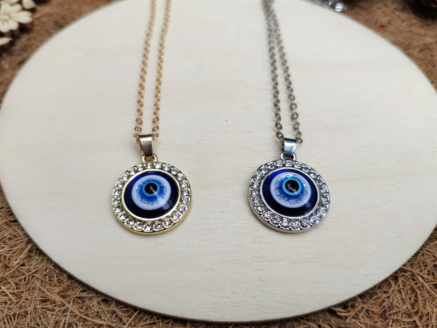 Large Evil Eye Diamond Necklace