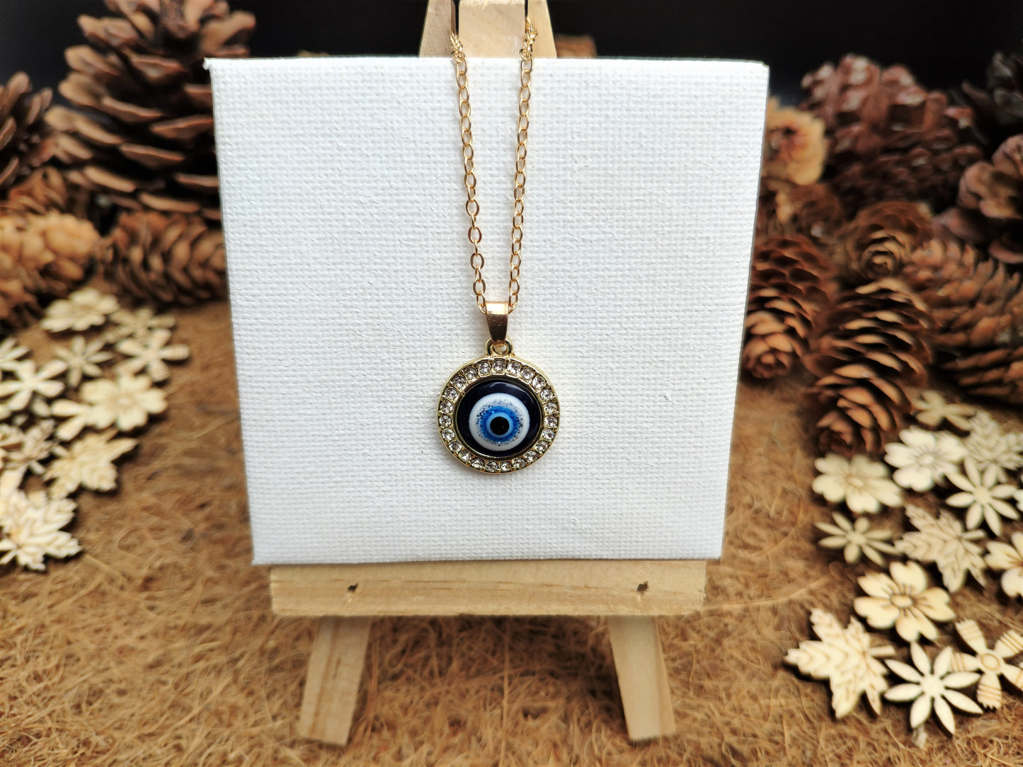 Large Evil Eye Diamond Necklace