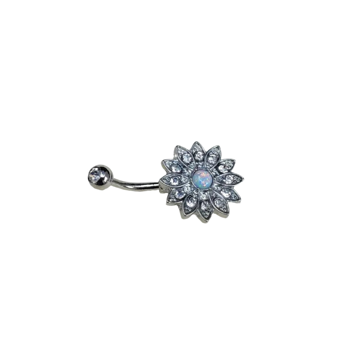 Bijou de nombril tournesol opale - Acier inoxydable