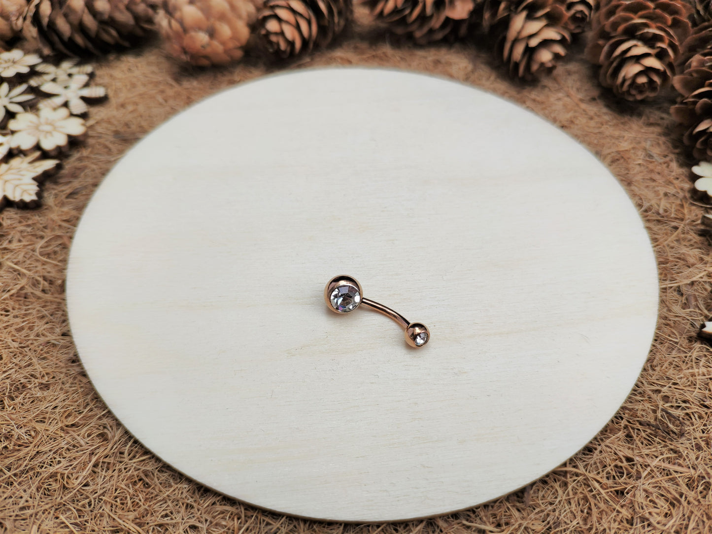 Round Diamond Belly Ring