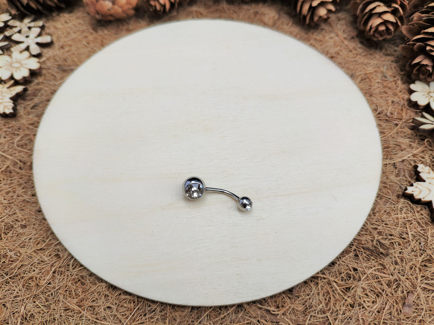 Round Diamond Belly Ring