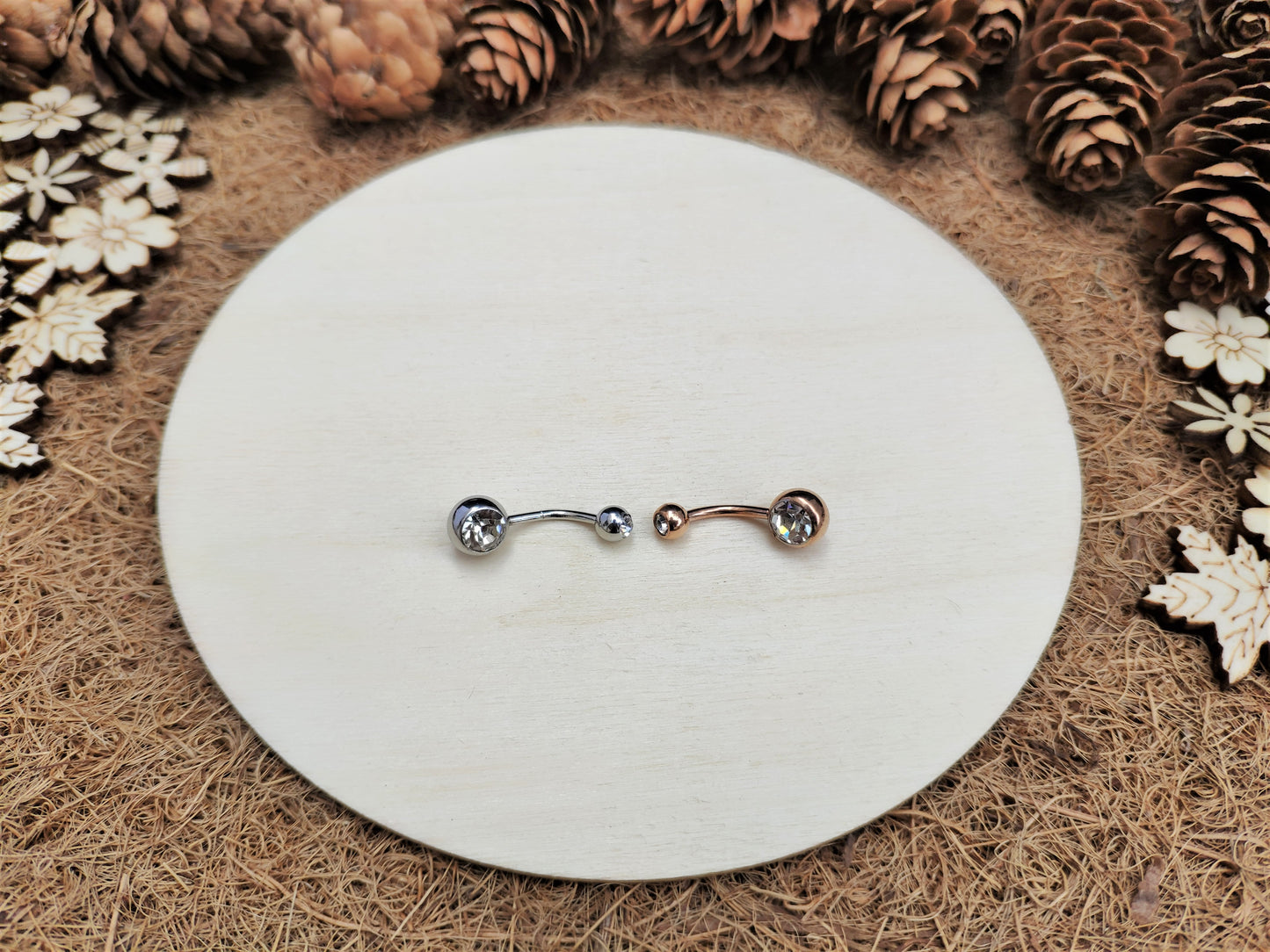 Round Diamond Belly Ring