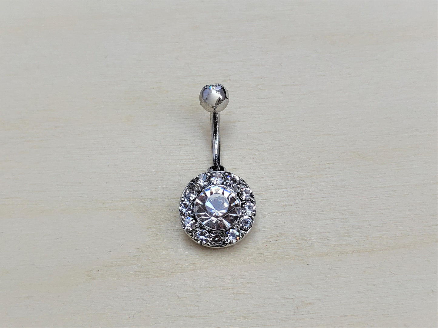 Round Diamond Belly Ring