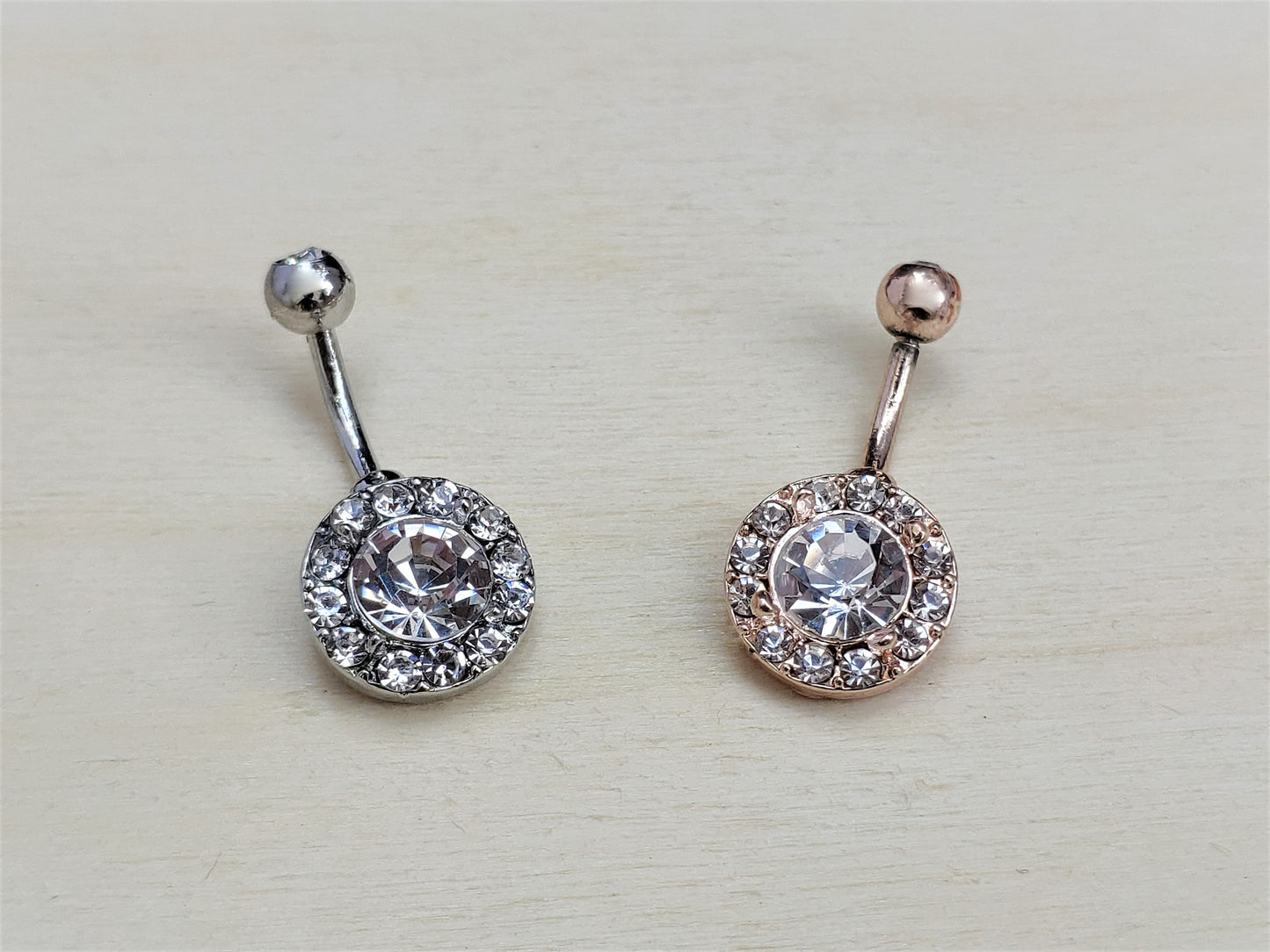 Round Diamond Belly Ring