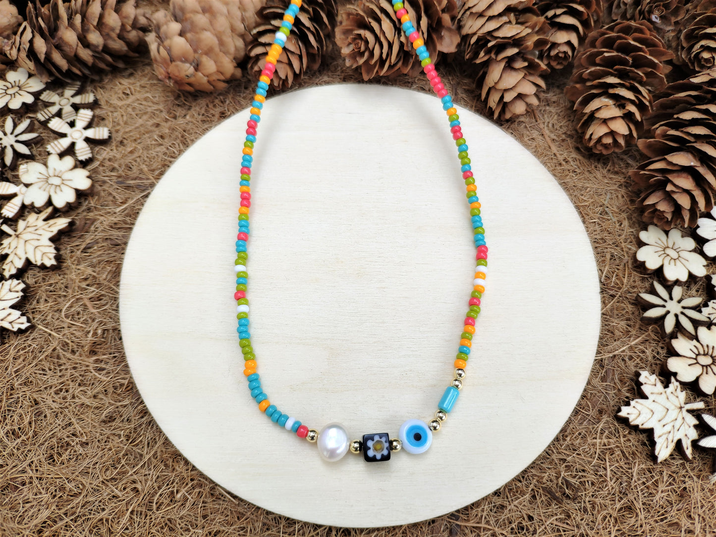 Evil Eye Pearl Choker