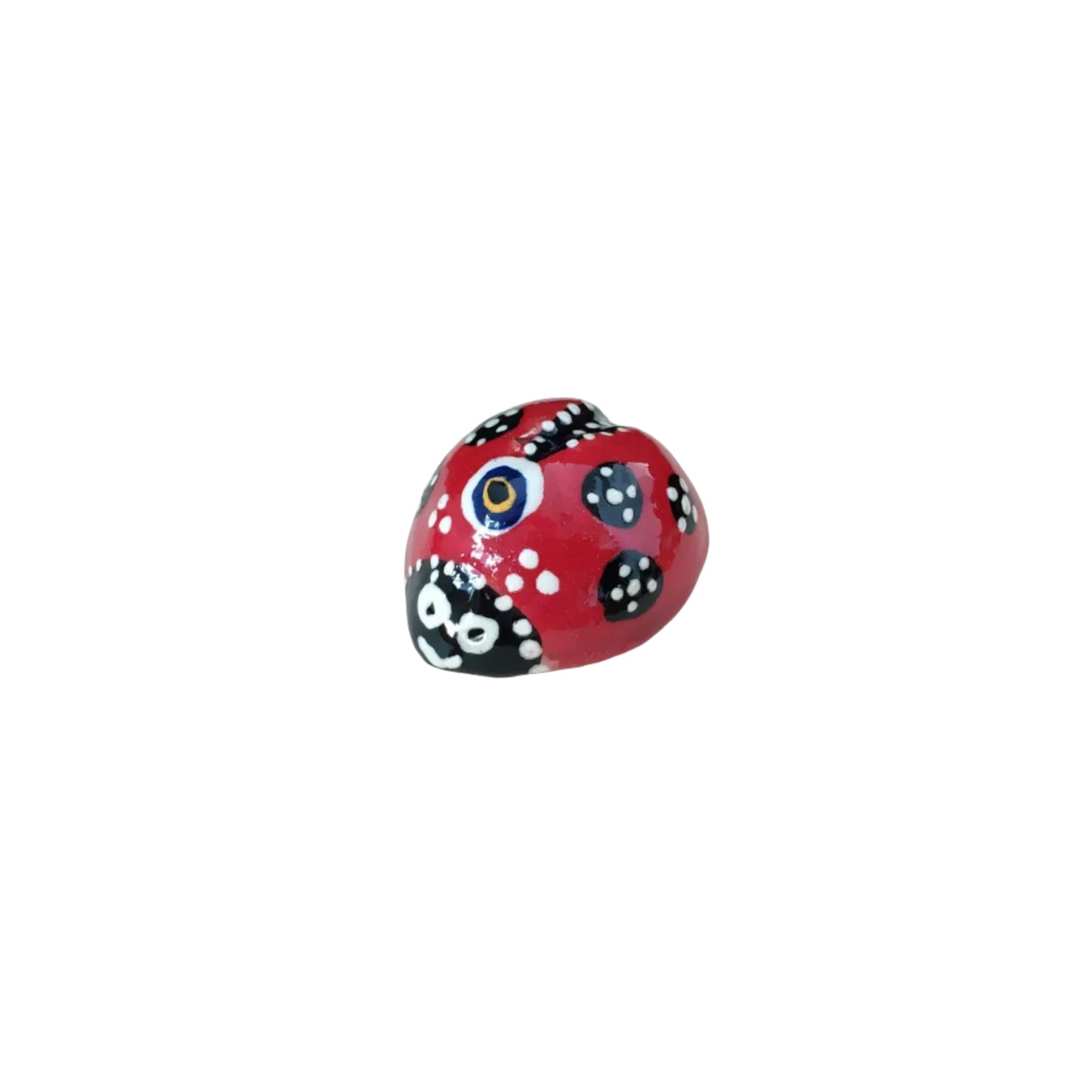 Painted ladybug on a white background