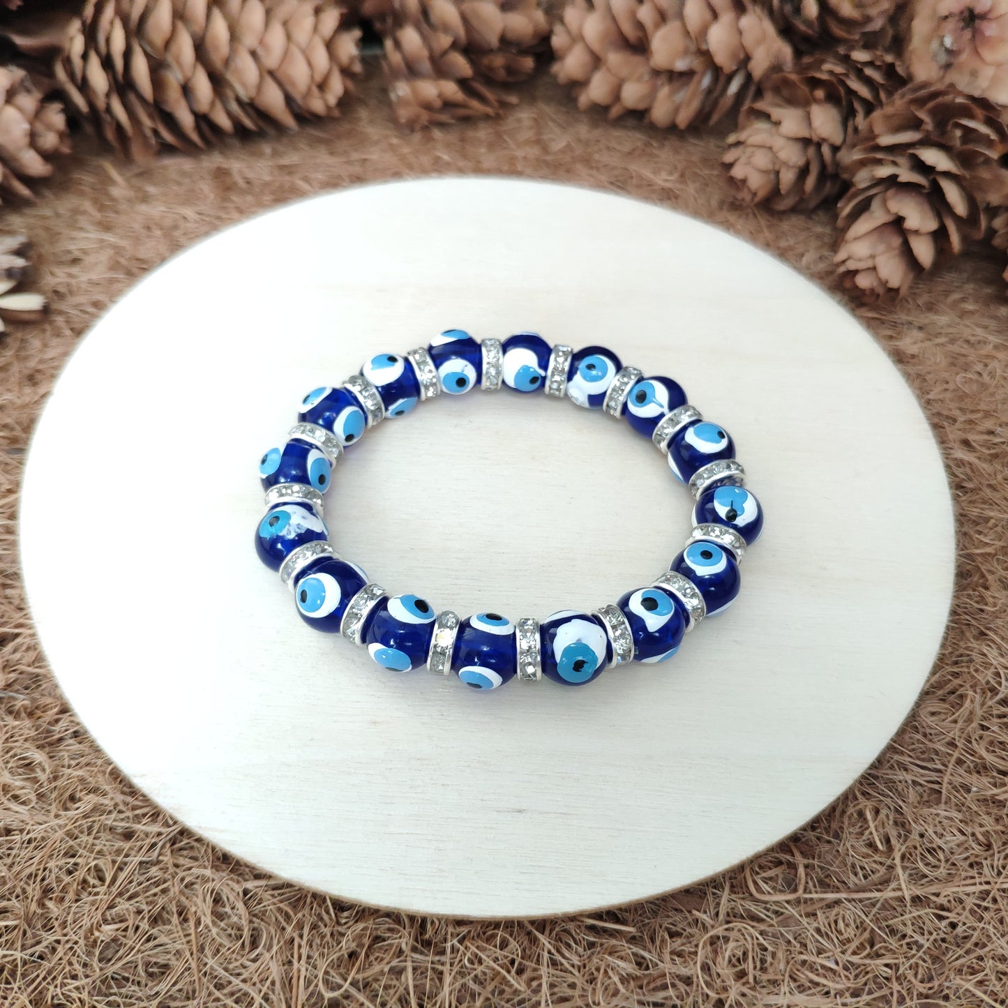 Glass Evil Eye Stretch Bracelet