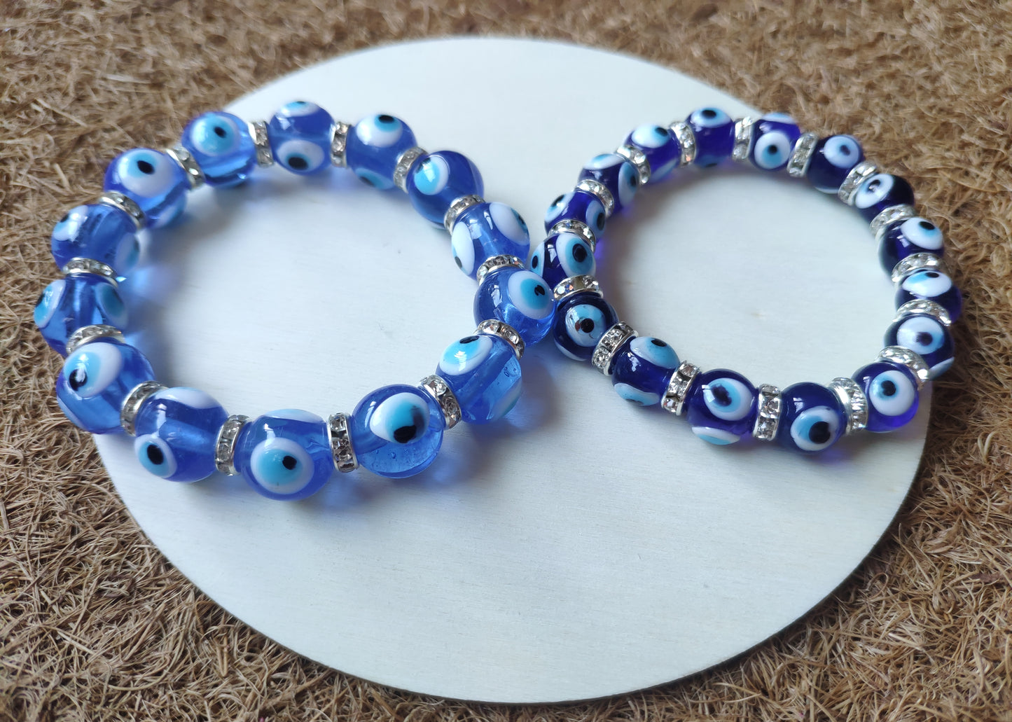 Glass Evil Eye Stretch Bracelet